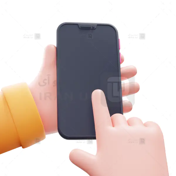 دانلود وکتور سه بعدی دست و صفحه لمسی گوشی همراه