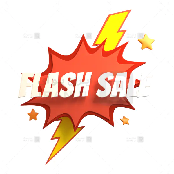 دانلود وکتور سه بعدی برچسب فروش ویژه زمان محدود flash sale