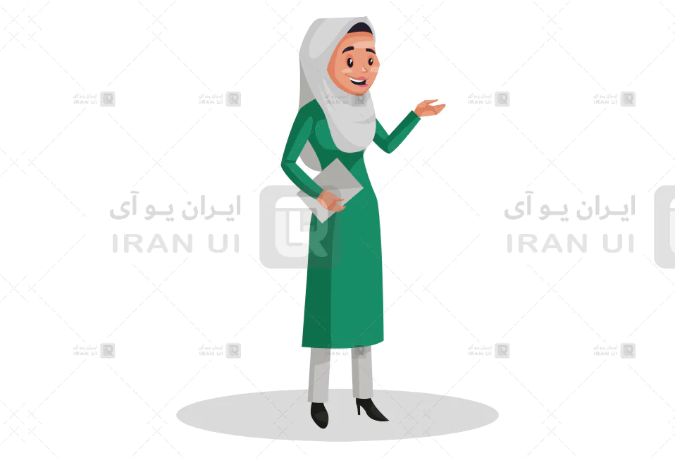 دانلود وکتور دانشجوی دختر با حجاب