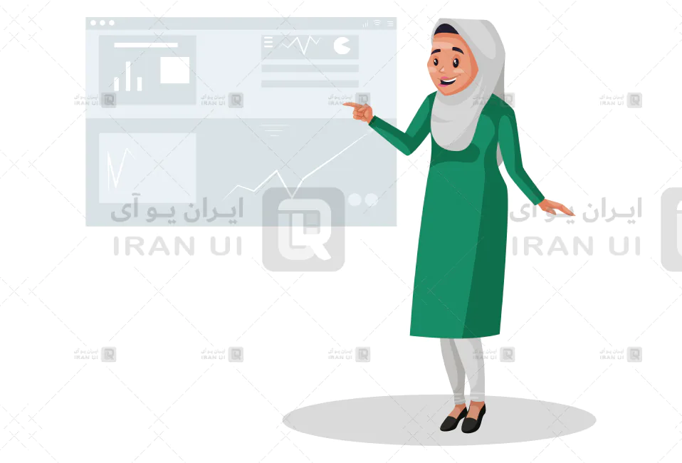 دانلود وکتور زن با حجاب و گزارش کسب و کار