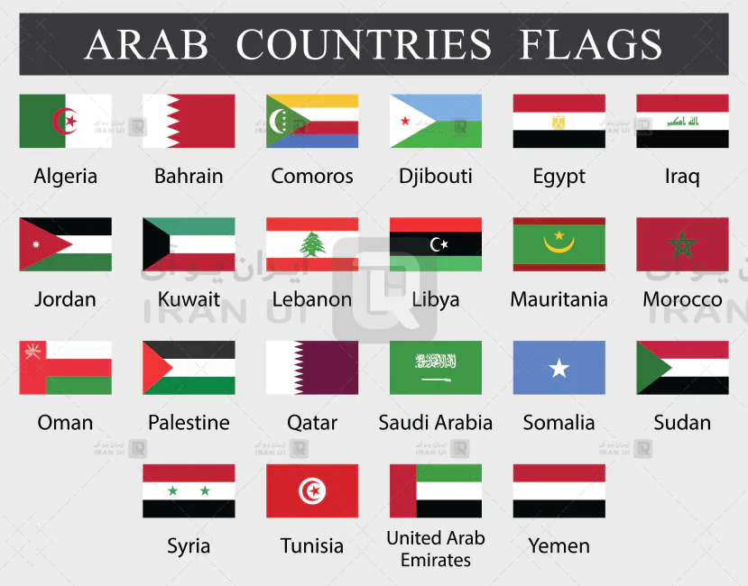 دانلود وکتور پرچم کشورهای عربی